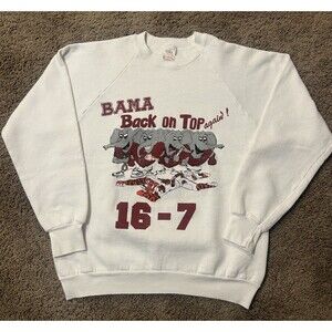 Vintage 90s Iron Bowl Alabama Vs Auburn Sweatshirt Crewneck Size L Crimson Tide